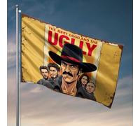 Drapeaux de dortoir pour filles - Légende occidentale : le bon, le mauvais et le laid - Drapeaux de voiture pour chambre - Cadeaux pour décoration d'intérieur (60 x 90 cm)