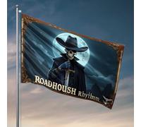 Drapeaux de dortoir pour filles - Rythme : le fantôme occidental - Petit drapeau de bar - Décoration pour la maison (120 x 180 cm)