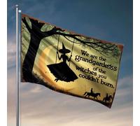 Drapeaux de dortoir pour filles « We Are The Granddaughters Of The Witches You Couldn'T Burn. Drapeaux de chambre pour filles » pour panneaux d'extérieur et décoration (120 x 180 cm)