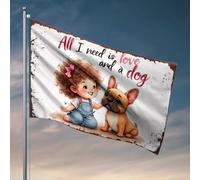 Drapeaux de dortoir pour gars amour, amitié, et compagnonnage canin : un conte réconfortant O drapeaux, drapeau de jardin, printemps et été, décoration de salle de bain amusante (152 x 244 cm)