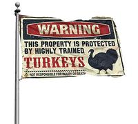 Drapeaux de dortoir pour gars avertissant que cette propriété est protégée par un drapeau turc hautement qualifié pour décoration de salle de jeux et de salle de bain (120 x 180 cm)