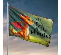 Drapeaux de dortoir pour gars Dragon Quest : dévoilement du titre du drapeau du phénix, décoration amusante de salle de bain et de cour (152 x 244 cm)