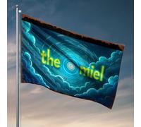 Drapeaux de dortoir pour gars Le ciel enchanté en spirale : un voyage fantaisiste à travers les nuages drapeaux pour hommes décoration de chambre amusante (60 x 90 cm)