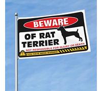 Drapeaux de dortoir pour gars Méfiez-vous des rats terrier - Règles de chambre (120 x 180 cm)