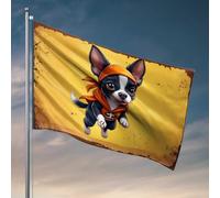 Drapeaux de dortoir pour gars super-héros Chihuahua : le chien courageux en action! Drapeaux de jardin printemps et été drôle décoration de salle de bain (30 x 45 cm)
