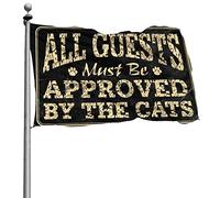 Drapeaux de dortoir pour gars. Tous les invités doivent être approuvés par les règles du drapeau des chats (60 x 90 cm)