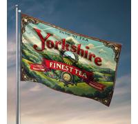 Drapeaux de dortoir pour gars Yorkshire's Finest Tea : A Taste Of Nature'S Elegance Drapeaux de jardin Printemps et été Décoration de salle de bain amusante (60 x 90 cm)