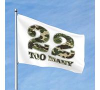 Drapeaux de dortoir pour les gars 22 Too Many Ptsd de sensibilisation aux anciens combattants - Pour dortoir universitaire - Drapeau de jardin cool (120 x 180 cm)