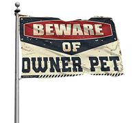 Drapeaux de dortoir pour les gars « Beware of Beware of Owner » pour animal domestique, décoration de salle de jeux, accessoires de salle de bain (120 x 180 cm)