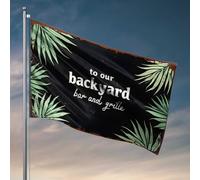 Drapeaux de dortoir pour les gars, bienvenue dans notre bar et grille de jardin Drapeau de jardin Printemps et été Décoration amusante pour salle de bain (120 x 180 cm)