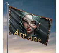 Drapeaux de dortoir universitaire Arcane: Le monde enchanté dévoilé drapeau amusant décoration de dortoir pour les garçons (60 x 90 cm)