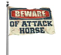 Drapeaux de dortoir universitaire « Beware of Attack » - Décoration d'automne pour l'extérieur et la maison pour homme (30 x 45 cm)