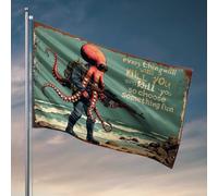 Drapeaux de dortoir universitaire soldat pieuvre sur la plage : choisissez quelque chose de amusant drapeau décorations d'automne drapeaux d'extérieur fille drapeaux pour chambre à coucher (60 x 90 cm