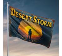 Drapeaux de dortoir universitaire Tempête du désert : un cowboy solitaire coucher de soleil drapeau amusant décoration de dortoir pour garçons (152 x 244 cm)