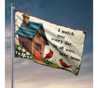 Drapeaux de dortoir universitaire Whispering Cardinals : un conte serein de regarder depuis lointain drapeau décorations d'automne drapeaux d'extérieur fille drapeaux pour chambre à coucher (120 x 180