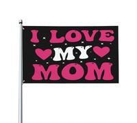 Drapeaux de fête des mères « J'aime ma mère » 3 x 5 pieds, grande bannière de bienvenue, drapeau de jardin, décoration extérieure, pour maison, cour, cadeaux de fête