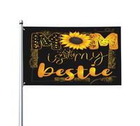 Drapeaux de fête des mères « Maman est ma meilleure amie » - Tournesol - 91 x 152 cm - Grande bannière de bienvenue - Drapeau de jardin - Décoration extérieure - Pour maison, cour, fête - Cadeaux