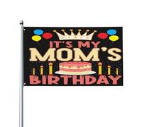 Drapeaux de fête des mères pour l'anniversaire de ma mère, 90 x 150 cm, grande bannière de bienvenue, drapeau de jardin, décoration extérieure, pour maison, cour, cadeaux de fête