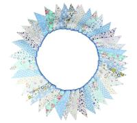 Drapeaux De FêTe Fanions en tissu Floral de 12M, banderole décoration for mariage, fête d'anniversaire, noël, bannière jardin(Color4)