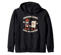 Drapeaux de feux d'artifice Fairness Liberty Justice USA Patriotique Sweat à Capuche