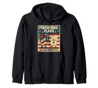 Drapeaux de feux d'artifice Fairness Liberty Justice USA Patriotique Sweat à Capuche