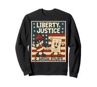 Drapeaux de feux d'artifice Fairness Liberty Justice USA Patriotique Sweatshirt