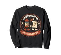 Drapeaux de feux d'artifice Fairness Liberty Justice USA Patriotique Sweatshirt