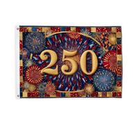 Drapeaux de feux d'artifice pour extérieur, célébration d'étoiles festives et nombres de célébrations festives pour extérieur, bannière décorative bleue avec œillets pour terrasse, patio, camping