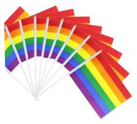 Drapeaux de fierté à main 50 pièces drapeaux de fierté gay bisexuels arc-en-ciel 14x21 cm pour les décorations fête, les défilés, les célébrations et les tenues à la main pour un usage domestiqu