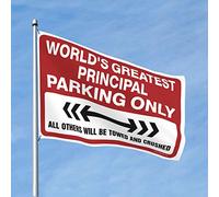 Drapeaux de fille pour chambre à coucher World's Greatest Principal Parking Only Drapeau Hommes Cave Decor College Dorm Room Decor (Taille : 60 x 90 cm)
