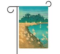 Drapeaux de fin d'automne Ukiyo E, drapeaux de jardin imperméables double face pour l'extérieur, pour fête, festival, décoration intérieure, 12,6 pouces × 18,5 pouces