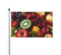 Drapeaux de fruits et légumes frais pour l'extérieur 0,9 x 1,5 m, drapeau de jardin saisonnier double face avec œillets, drapeau d'extérieur pour décoration de maison, toile de fond pour photo