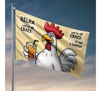 Drapeaux de grotte « Relax, We 'Re All Crazy It 'S Not A Contest » Drapeau pour extérieur Bar Décoration pour la maison (120 x 180 cm)
