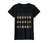 Drapeaux de Guitare du Mois du Patrimoine hispanique pour l'Amérique Latine T-Shirt Graphique avec Valeur, Femme, Noir, M