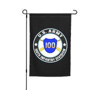 Drapeaux De Jardin 100E Division D'Infanterie Avec Fusils Croisés Drapeau Fierté Résistant Drapeaus Décoratif Decoration Bannières Extérieure Pour Fête Festivals Défilé 30X45CM