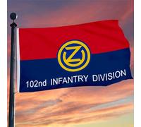 Drapeaux De Jardin 102E Division D'Infanterie Militaire D'Ozark Toutes Les Saisons Pelouse Drapeaux Premium Garden Flag Pour Ferme Célébrations Balcon Fête 90X150Cm
