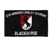 Drapeaux De Jardin 11E Régiment De Cavalerie Blindée Blackhorse Premium Treer Drapeau Toutes Les Saisons Pelouse Drapeaux Pour Célébrations Balcon Fête Patio 90X150Cm