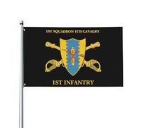 Drapeaux De Jardin 1Er Escadron, 4E Régiment De Cavalerie, 1Er Régiment D'Infanterie Bannières Extérieure Durable Drapeaus Décoratif Résistant Bannière Jardins Pour Fête Balcon 90X150Cm