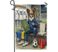 Drapeaux de jardin 2026 en forme de papillon de football - 30,5 x 45,7 cm - Double face pour décoration extérieure, prêt à être assorti à un chiot, un entraîneur, une maison, un sport en plein air