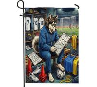 Drapeaux de jardin 2026 en toile avec chien malamute de l'Alaska - 30,5 x 45,7 cm - Double face pour décoration extérieure, prêt à être assorti à un chiot, un entraîneur, une maison, un petit drapeau