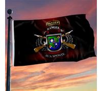 Drapeaux De Jardin 2E 75E Régiment De Rangers Militaire Sua Sponte Décorations Bannière Extérieure Résiste Aux Intempéries Drapeau Extérieur Pour Célébrations Jardinage Balcon Fête 90X150Cm