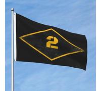 Drapeaux De Jardin 2E Bataillon De L'Armée Américaine Diamond (Bn) Drapeaus Décoratif Decoration Drapeau Fierté Durable Bannières Extérieure Pour Festivals Défilé Balcon 90X152CM