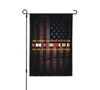 Drapeaux De Jardin 2E Bataillon Du Génie De Combat Oef Et Vétéran De L'Oif Iraqi Freedom Bannières Extérieure Durable Drapeaus Décoratif Résistant Bannière Jardins Pour Fête Défilé 30X45CM