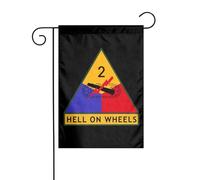 Drapeaux De Jardin 2E Division Blindée Drapeau Fierté Couleurs Vives Bannière Jardins Résistant Drapeaus Décoratif Pour Festivals Défilé Balcon 30X45CM