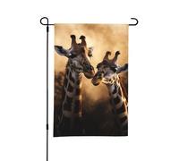 Drapeaux de jardin 30 × 45 cm, drapeaux de bienvenue verticaux, deux girafes ensemble, drapeaux double face, bannière décorative d'extérieur pour toutes les saisons, vacances, cour, ferme