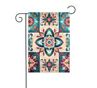 Drapeaux de jardin 30 x 45 cm - Bannière de bienvenue verticale - Drapeau arabe indien à carreaux double face - Drapeau décoratif d'extérieur pour toutes les saisons - Pour les vacances, la cour et la