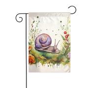 Drapeaux de jardin 30 x 45 cm - Bannière verticale de bienvenue - Joli drapeau d'escargot double face - Drapeau décoratif d'extérieur pour toutes les saisons - Pour les vacances, la cour et la ferme