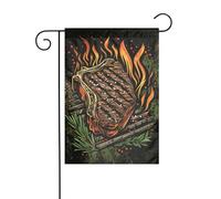 Drapeaux De Jardin 30X45Cm Entrecôte Grillée Drapeau De Vacances Saisonnières Drapeau De Jardin D'Hiver Pour Extérieur, Noël, Cour
