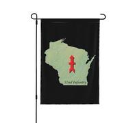 Drapeaux De Jardin 32Nd Infantry Wisconsin National Guard Red Arrow Coupe-Vent Et Étancheune Treer Drapeau Résiste Aux Intempéries Garden Flag Pour Célébrations Balcon Fête M