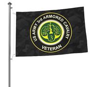 Drapeaux De Jardin 3E Régiment De Cavalerie Blindée De L'Armée Drapeau Fierté Couleurs Vives Drapeaus Décoratif Durable Bannières Extérieure Pour Fête Balcon Défilé 90X152CM